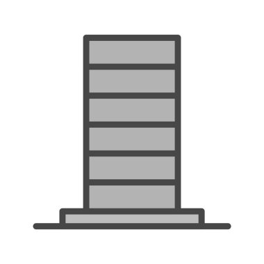 Moda Biçimli Skycraper Simgesi İzole Arkaplan