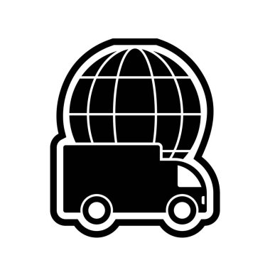 Moda Biçimli Küresel Teslimat Simgesi İzole Arkaplan