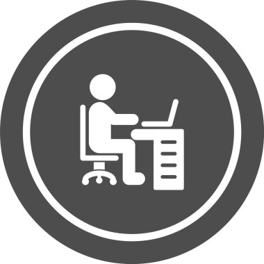 Çalışma Alanı Simgesi Moda Biçiminde İzole Arkaplan 