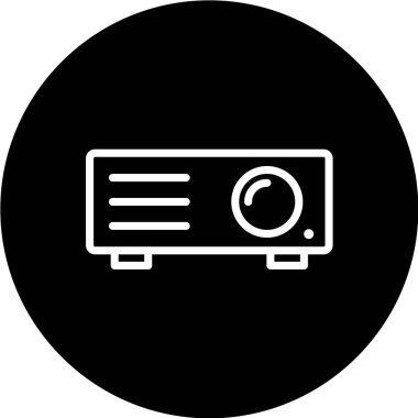 Projektör vektör illüstrasyonu, basit simge