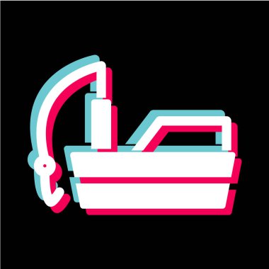 Siyah arkaplanda bir teknenin vektör çizimi