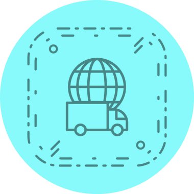 Moda Biçimli Küresel Teslimat Simgesi İzole Arkaplan