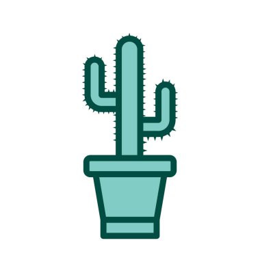  Kaktüs Simgesi Moda Tarzı İzole Arkaplan