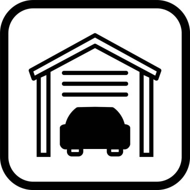 Moda Biçimli Garaj Simgesi İzole Arkaplan