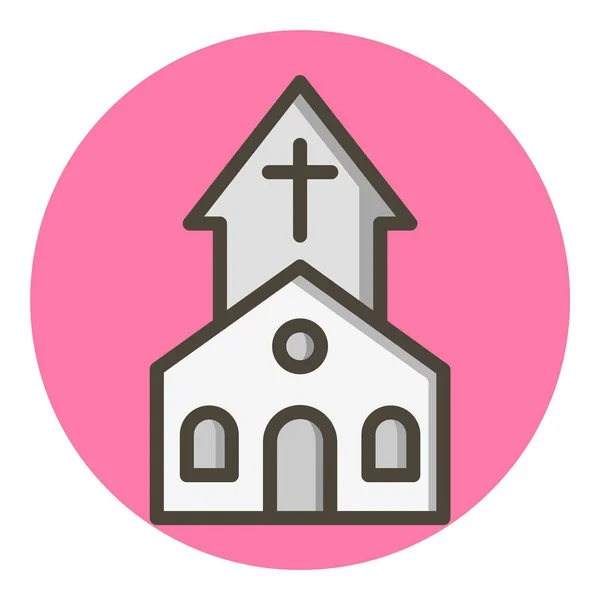 Εκκλησία Εικονίδιο Μοντέρνο Στυλ Απομονωμένο Φόντο — Διανυσματικό Αρχείο