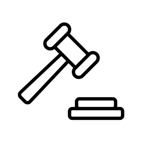 Auction Hammer Icon Vector Illustration Flat Design Style — Stock Vector