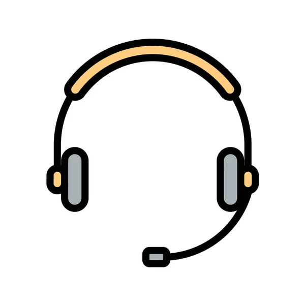 Headphones Line Vector Icon — Stock Vector