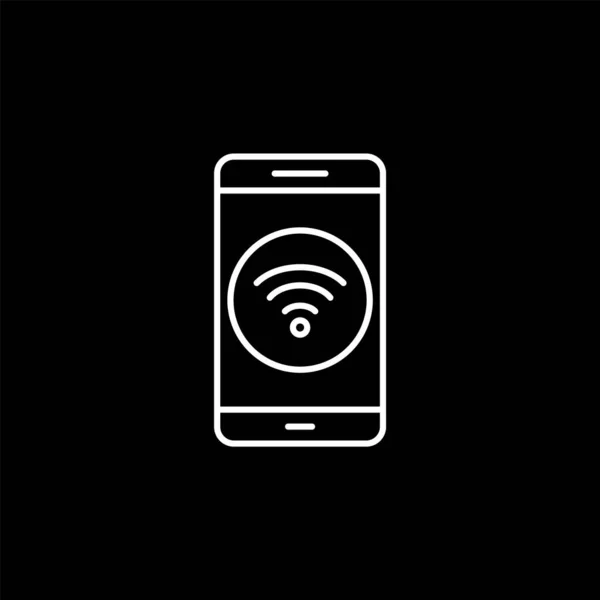 Icono Aplicación Móvil Wifi Fondo Aislado Estilo Moda — Vector de stock