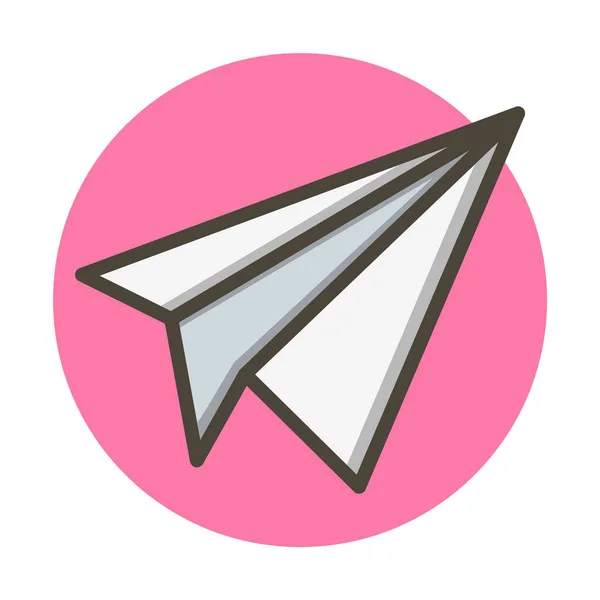 Icône Avion Papier Dans Style Mode Fond Isolé — Image vectorielle