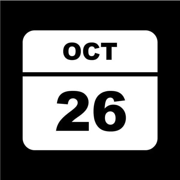 Calendario Con Fecha Octubre — Vector de stock