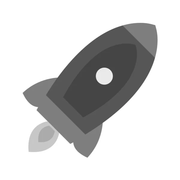 Rocket Icon Black Style Isolated White Background — Stock Vector