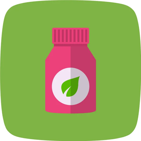 Bottle Green Medicine — Stock Vector