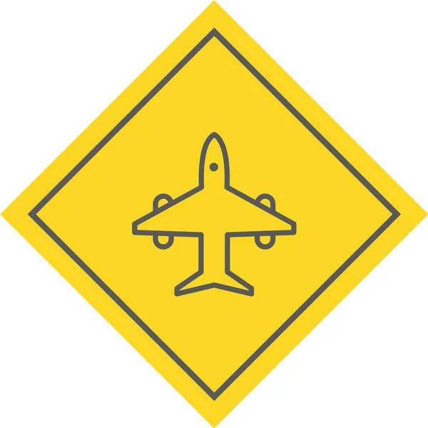Icono Del Letrero Avión Color Plano Jet Vuelo — Vector de stock