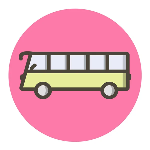 Bus Plano Vector Icono — Vector de stock