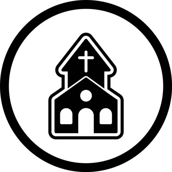 Kirche Ikone Trendigen Stil Isoliert Hintergrund — Stockvektor