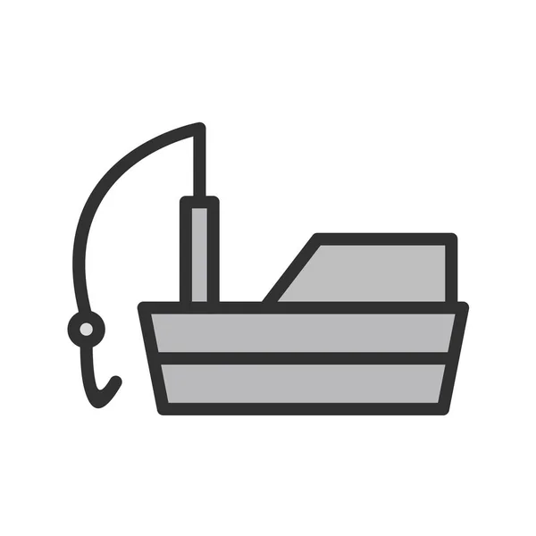Ícone Linha Barco Ilustração Vetorial —  Vetores de Stock