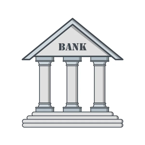 Ilustrasi Vektor Ikon Gedung Bank - Stok Vektor