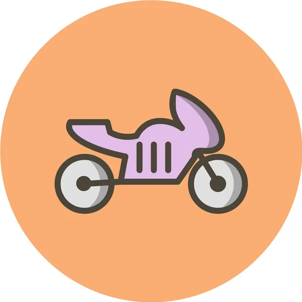 Motocicleta Plana Vector Icono — Vector de stock