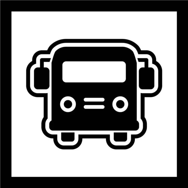 Bus Signo Línea Vector Icono Símbolo Transporte — Archivo Imágenes Vectoriales