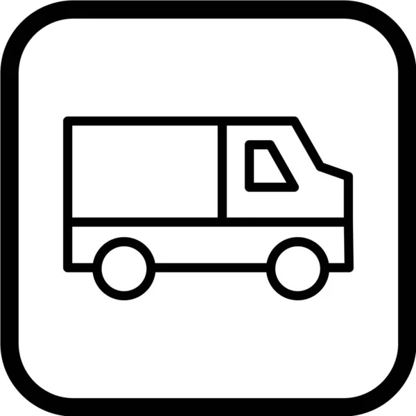 Truck Icoon Zwarte Stijl Geïsoleerd Witte Achtergrond Transportsymbool Vector Illustratie — Stockvector