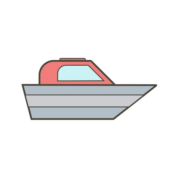 Εικονίδιο Σκάφους Επίπεδο Χρώμα Στυλ Εικονογράφηση Φορέα Μεταφοράς Ταξιδιού — Διανυσματικό Αρχείο