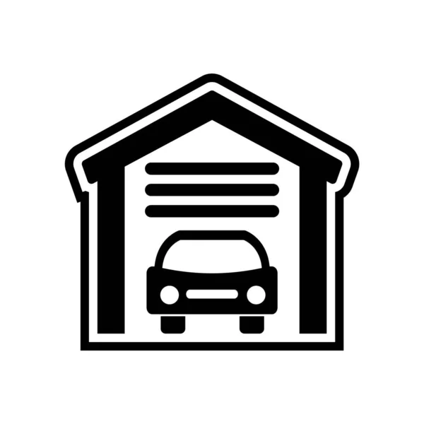 Ícone Garagem Estilo Moderno Isolado Fundo — Vetor de Stock