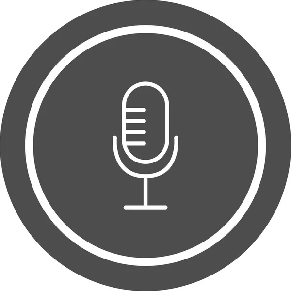 Ikona Mikrofonu Modnym Stylu Odizolowane Tło — Wektor stockowy