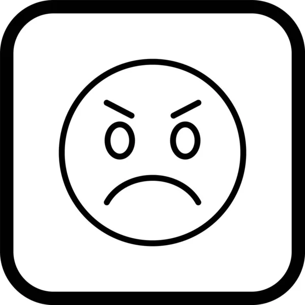 Wütende Emoji Ikone Trendigen Stil — Stockvektor