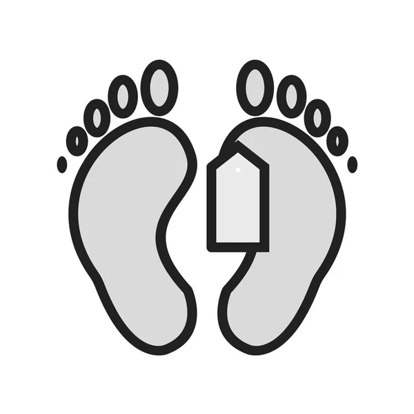 Bebé Zapatos Icono Vector Ilustración — Vector de stock