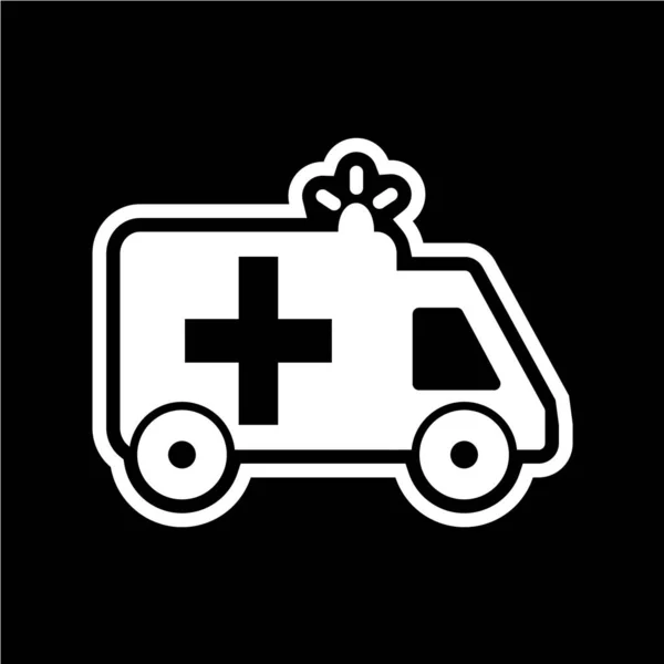 Ambulance Lijn Icoon Vector Illustratie — Stockvector