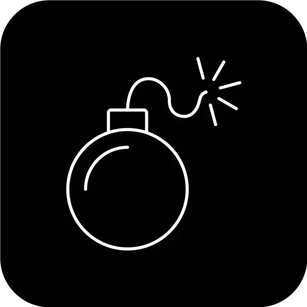 Icona Bomba Stile Nero Isolata Sfondo Bianco Illustrazione Vettoriale Simbolo — Vettoriale Stock