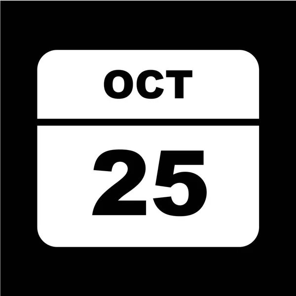 Calendario Con Fecha Octubre — Vector de stock