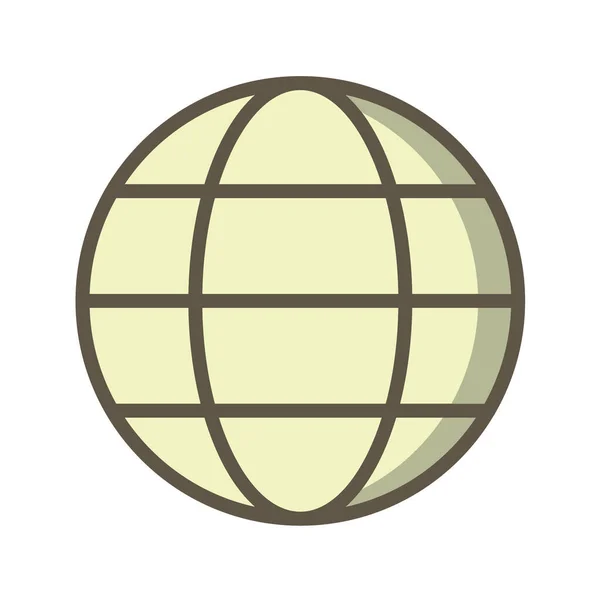 Значок Глобус Плоском Дизайне Изолирован Белом Фоне — стоковый вектор
