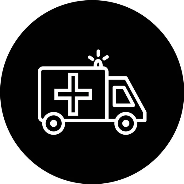 Ambulans Ikon Svart Bakgrund — Stock vektor