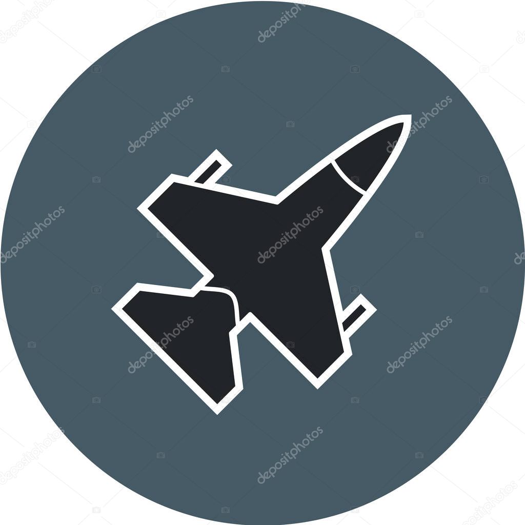 vector illustration, simple icon of airplane