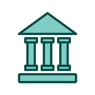 Banka binası simgesi vektör illüstrasyonu