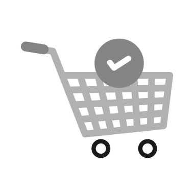 Doğrulanmış Cart Ögeleri Moda Biçimli İzole Arkaplan Simgesi