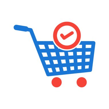 Doğrulanmış Cart Ögeleri Moda Biçimli İzole Arkaplan Simgesi