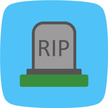 Mezar ikonu. Web için mezar taşı vektör simgelerinin düz çizimi