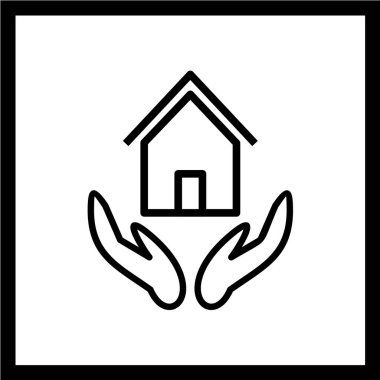 ev sigortası simgesi, vektör illüstrasyonu