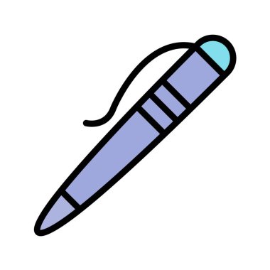 Beyaz arkaplanda izole edilmiş siyah şekildeki kalem simgesi. fitness sembolü vektör illüstrasyonu.