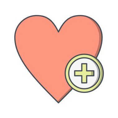 Kalp ikonu vektör illüstrasyonu