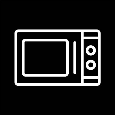Vektör illüstrasyonu, basit ikon mikrodalga fırın