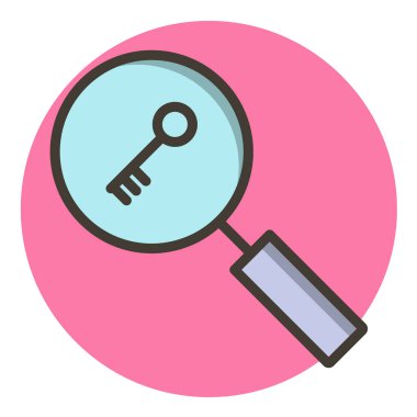 Büyütme cam simgesi, vektör illüstrasyonu