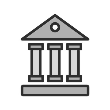 Banka binası simgesi vektör illüstrasyonu