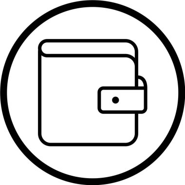 Para ikonlu cüzdan. vektör illüstrasyonu