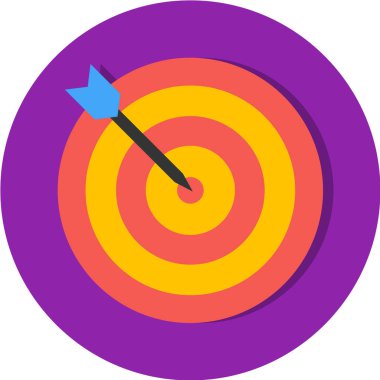 Siyah arkaplanda vektör hedef simgesi 