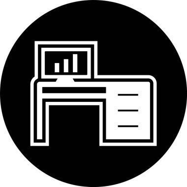 Ofis Tablosu Simgesi Moda Biçiminde İzole Arkaplan  