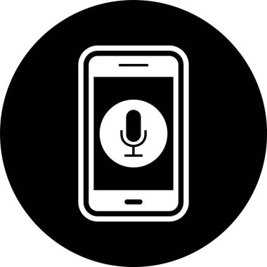 Moda Tarzı İzole Arkaplanda Mikrofon Mobil Uygulama Simgesi