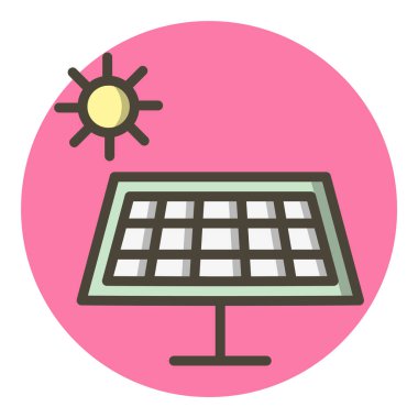 Moda Biçimli Güneş Enerjisi Simgesi İzole Arkaplan